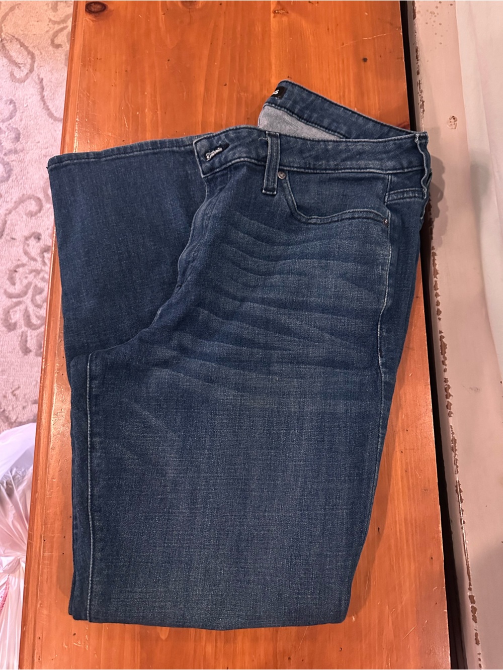 Express Men's Straight Jeans in Dark Blue Wash